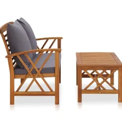 vidaXL - Tuinset - Grijs - Hout