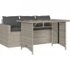 vidaXL - Tuinset - Grijs - Poly rattan