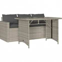 vidaXL - Tuinset - Grijs - Poly rattan