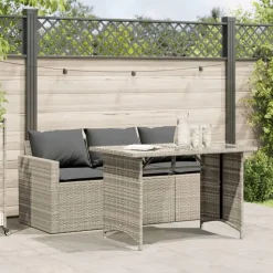 vidaXL - Tuinset - Grijs - Poly rattan