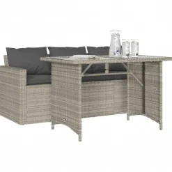 vidaXL - Tuinset - Grijs - Poly rattan