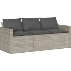 vidaXL - Tuinset - Grijs - Poly rattan