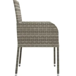 vidaXL - Tuinset - Grijs - Poly rattan - 150 cm - 5 stuks - Met kussens