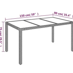 vidaXL - Tuinset - Grijs - Poly rattan - 150 cm - 5 stuks - Met kussens