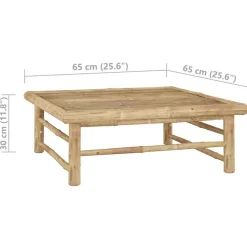 vidaXL - Tuinset - Wit - Bamboe - 6 stuks Met kussens
