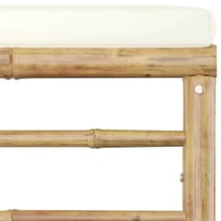 vidaXL - Tuinset - Wit - Bamboe - 4 stuks - Met kussens