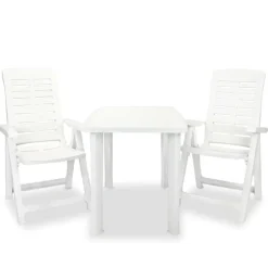 vidaXL - Tuinset - Wit - Kunststof