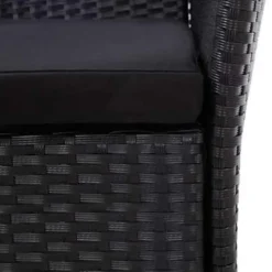 vidaXL - Tuinset - Zwart - Poly rattan - 190 cm tafellengte