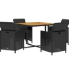 vidaXL - Tuinset - Zwart - Poly rattan - 5 stuks - Met kussens