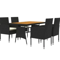 vidaXL - Tuinset - Zwart - Poly rattan