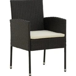 vidaXL - Tuinset - Zwart - Poly rattan