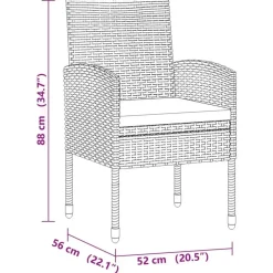 vidaXL - Tuinset - Zwart - Poly rattan