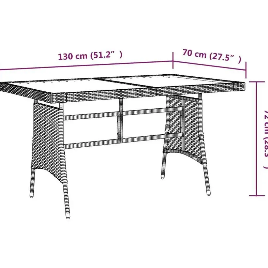 vidaXL - Tuinset - Zwart - Poly rattan