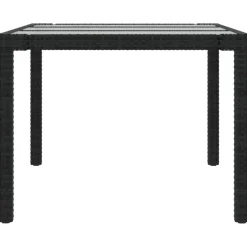 vidaXL - Tuinset - Zwart - Poly rattan - 7 stuks - Met kussens