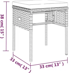 vidaXL - Tuinset - Zwart - Poly rattan - 6 stuks - Met kussens