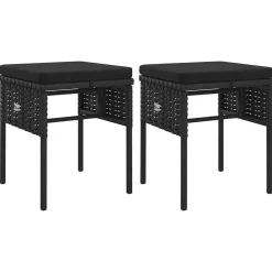 vidaXL - Tuinset - Zwart - Poly rattan - 6 stuks - Met kussens