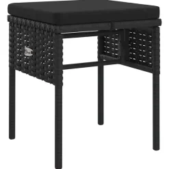 vidaXL - Tuinset - Zwart - Poly rattan - 6 stuks - Met kussens