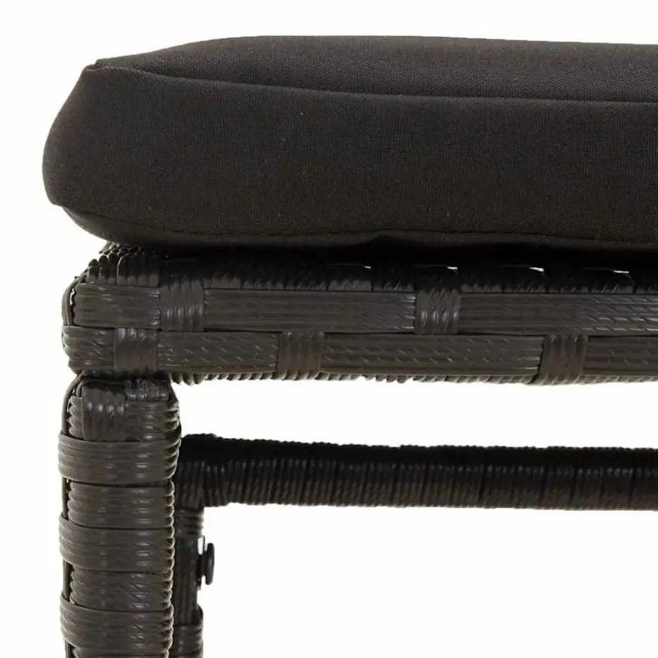 vidaXL - Tuinset - Zwart - Poly rattan - 6 stuks - Met kussens