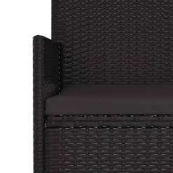 vidaXL - Tuinset - Zwart - Poly rattan - 6 stuks - Met kussens