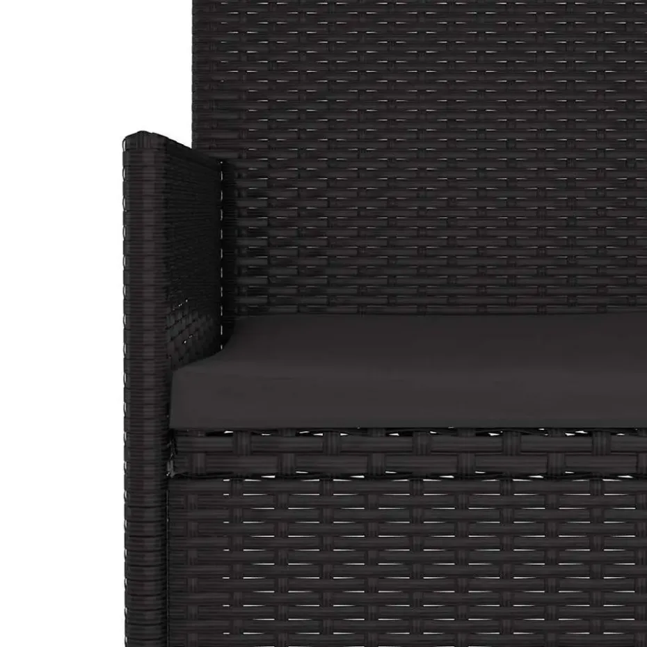 vidaXL - Tuinset - Zwart - Poly rattan - 6 stuks - Met kussens