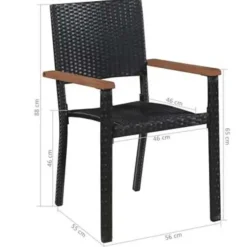 vidaXL - Tuinset - Zwart - Poly rattan