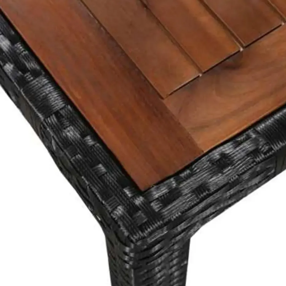 vidaXL - Tuinset - Zwart - Poly rattan