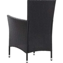 vidaXL - Tuinset - Zwart - Poly rattan - 150 cm tafellengte
