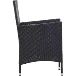 vidaXL - Tuinset - Zwart - Poly rattan - 150 cm tafellengte