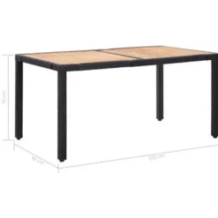 vidaXL - Tuinset - Zwart - Poly rattan - 150 cm tafellengte