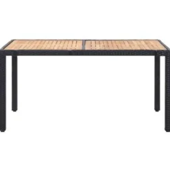 vidaXL - Tuinset - Zwart - Poly rattan - 150 cm tafellengte