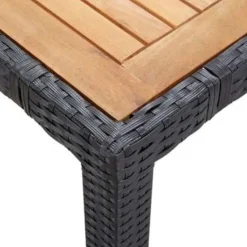 vidaXL - Tuinset - Zwart - Poly rattan - 150 cm tafellengte