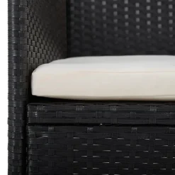 vidaXL - Tuinset - Zwart - Poly rattan en glas - 3 stuks