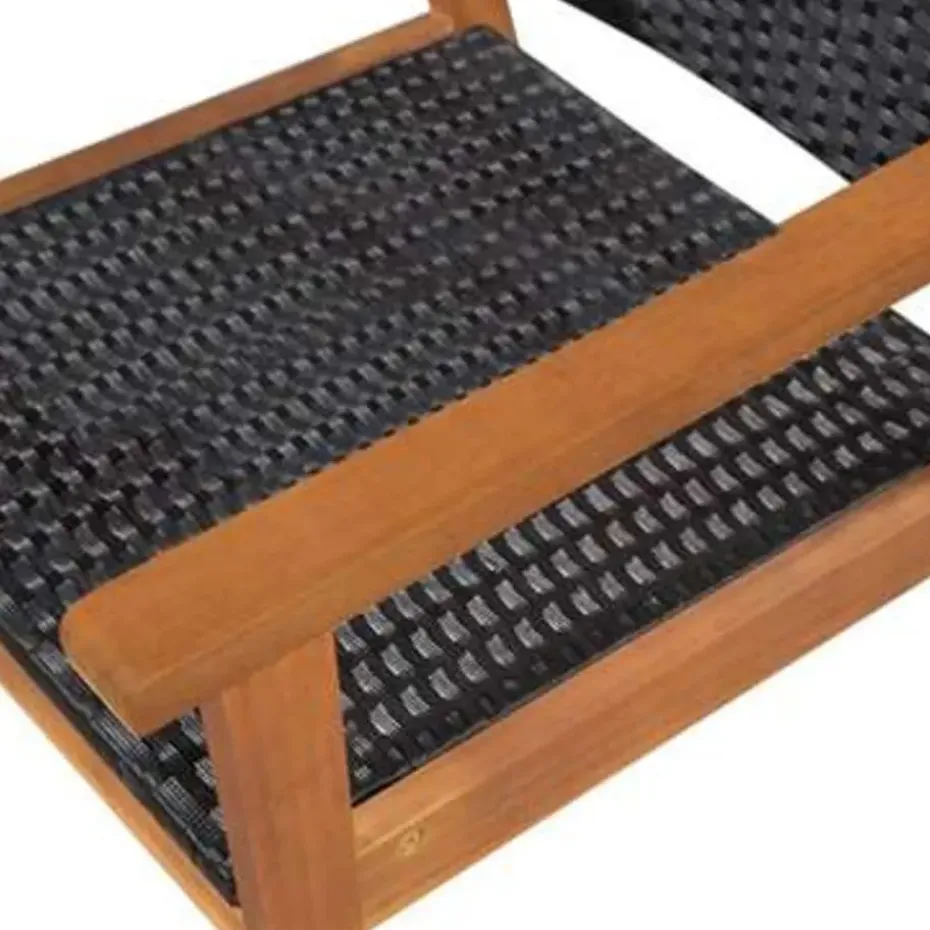 vidaXL - Tuinset - Zwart - Poly rattan