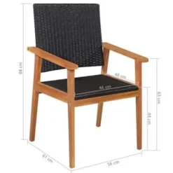 vidaXL - Tuinset - Zwart - Poly rattan