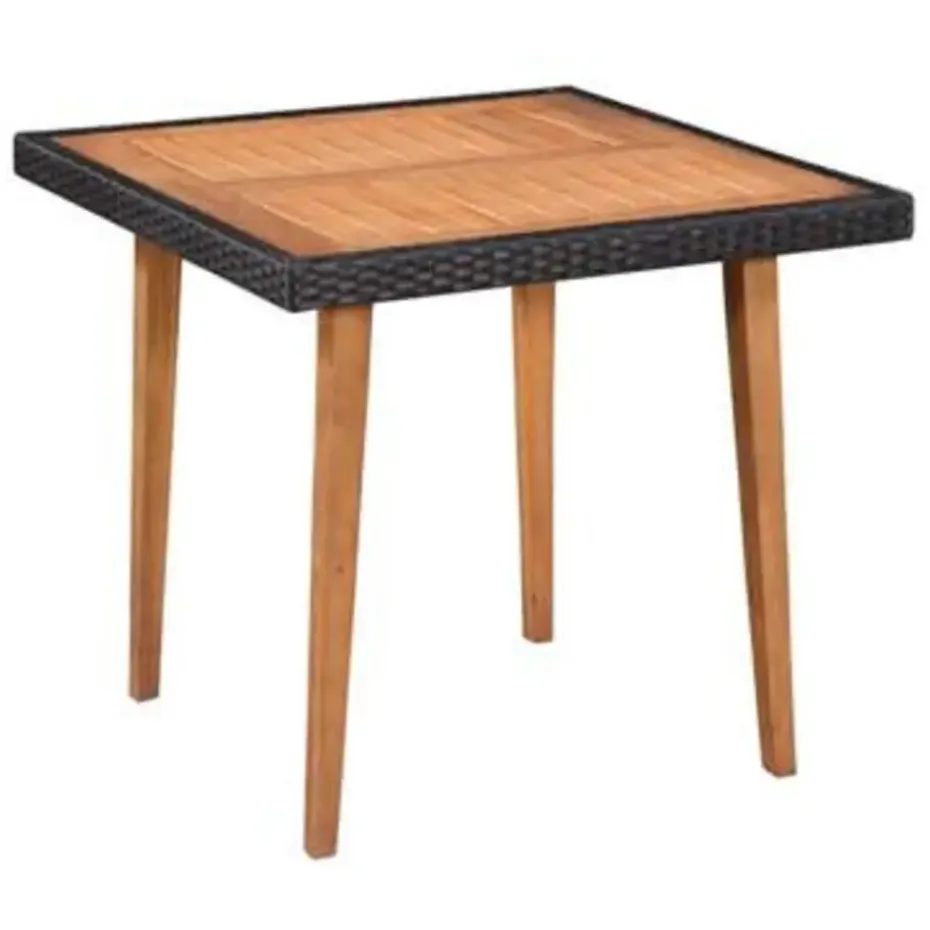 vidaXL - Tuinset - Zwart - Poly rattan