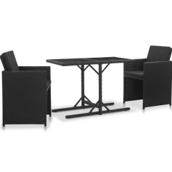 vidaXL - Tuinset - Zwart - Poly rattan