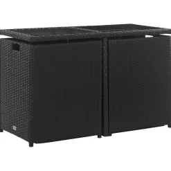 vidaXL - Tuinset - Zwart - Poly rattan