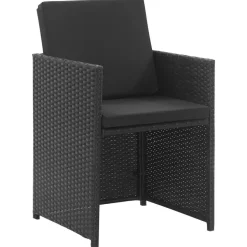 vidaXL - Tuinset - Zwart - Poly rattan