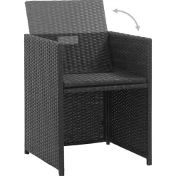 vidaXL - Tuinset - Zwart - Poly rattan