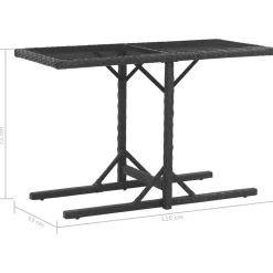 vidaXL - Tuinset - Zwart - Poly rattan