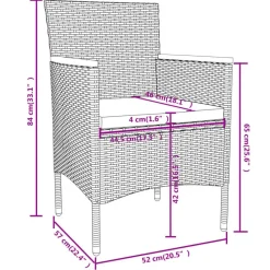 vidaXL - Tuinset - Zwart - Poly rattan - 3 stuks