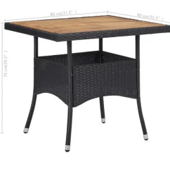 vidaXL - Tuinset - Zwart - Poly rattan