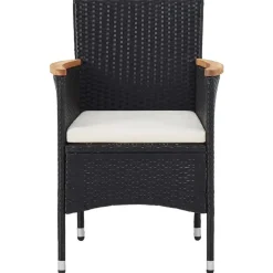 vidaXL - Tuinset - Zwart - Poly rattan