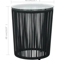 vidaXL - Tuinset - Zwart - Polyetheen