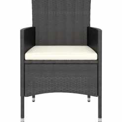 vidaXL - Tuinset - Zwart - Poly rattan - 3 stuks