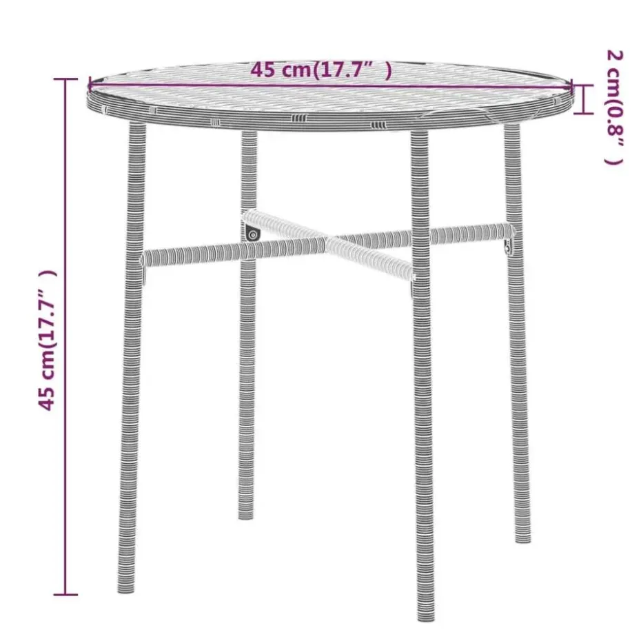 vidaXL - Tuinset - Zwart - Poly rattan - 3 stuks