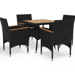 vidaXL - Tuinset - Zwart - Poly rattan