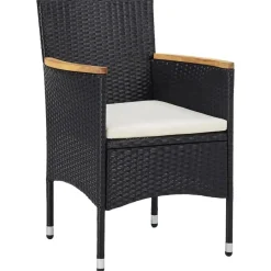 vidaXL - Tuinset - Zwart - Poly rattan