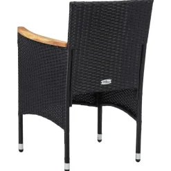 vidaXL - Tuinset - Zwart - Poly rattan