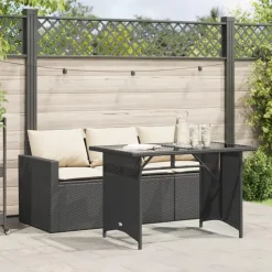 vidaXL - Tuinset - Zwart - Poly rattan